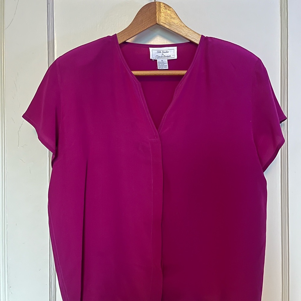 Vintage Fuchsia Silk Blouse